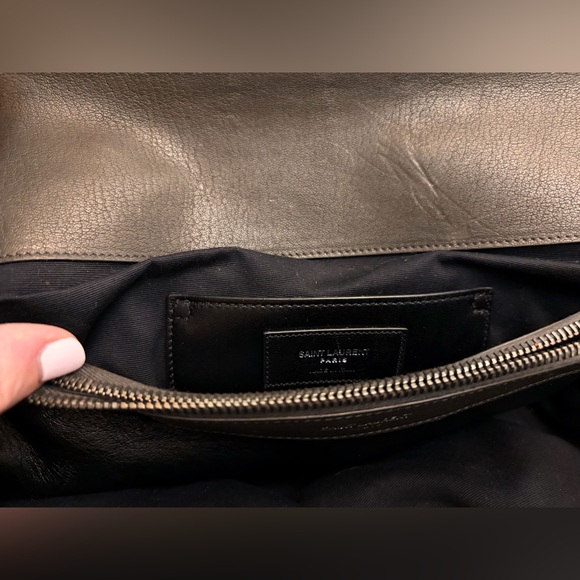 YSL Leather Bag Monogram College Flap Quilted w/ Chain - Picture 14 of 16